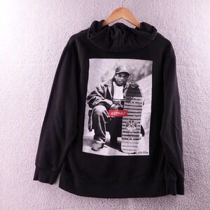Asphalt Black Graphic Hoodie Eazy E‎ Print Hooded Sweatshirt Womens Medium